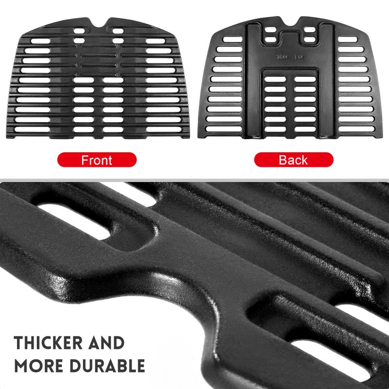 GGC 7644 7582 Grill Grates for Weber Q100 Q1000 Q120 Q1200 Q1400 Gas Grills  17"" x 12.7"" Cast Iron Cooking Grates for Weber 50060001 51010001 51040001 51060001  2PCS Replacement Parts for Weber Baby Q - Image 5